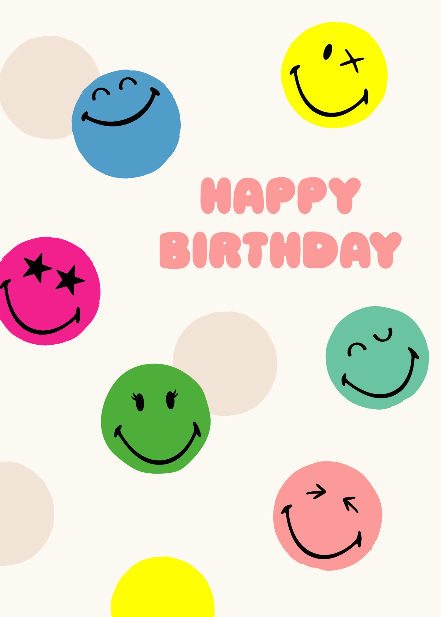 Smiley Faces Birthday Card