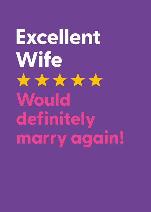 Humour Excellent Wife Anniversary Card