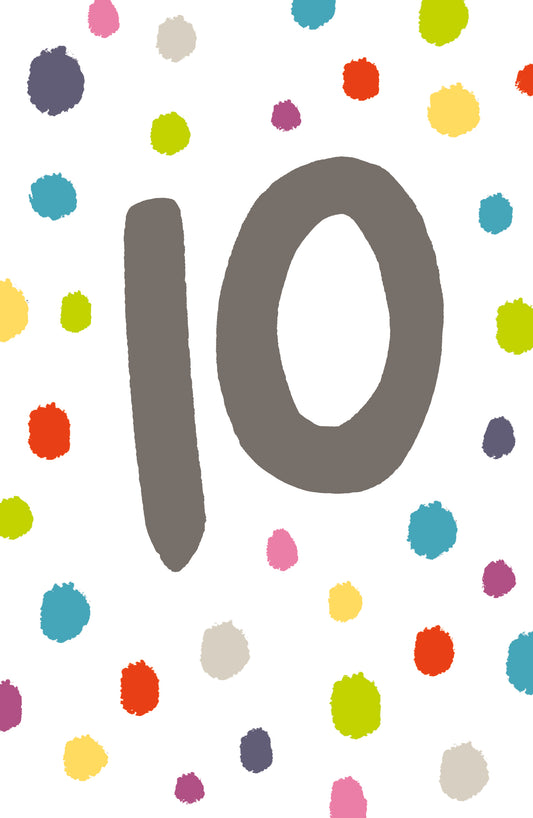 Colourful Dots 10th Birthday Card