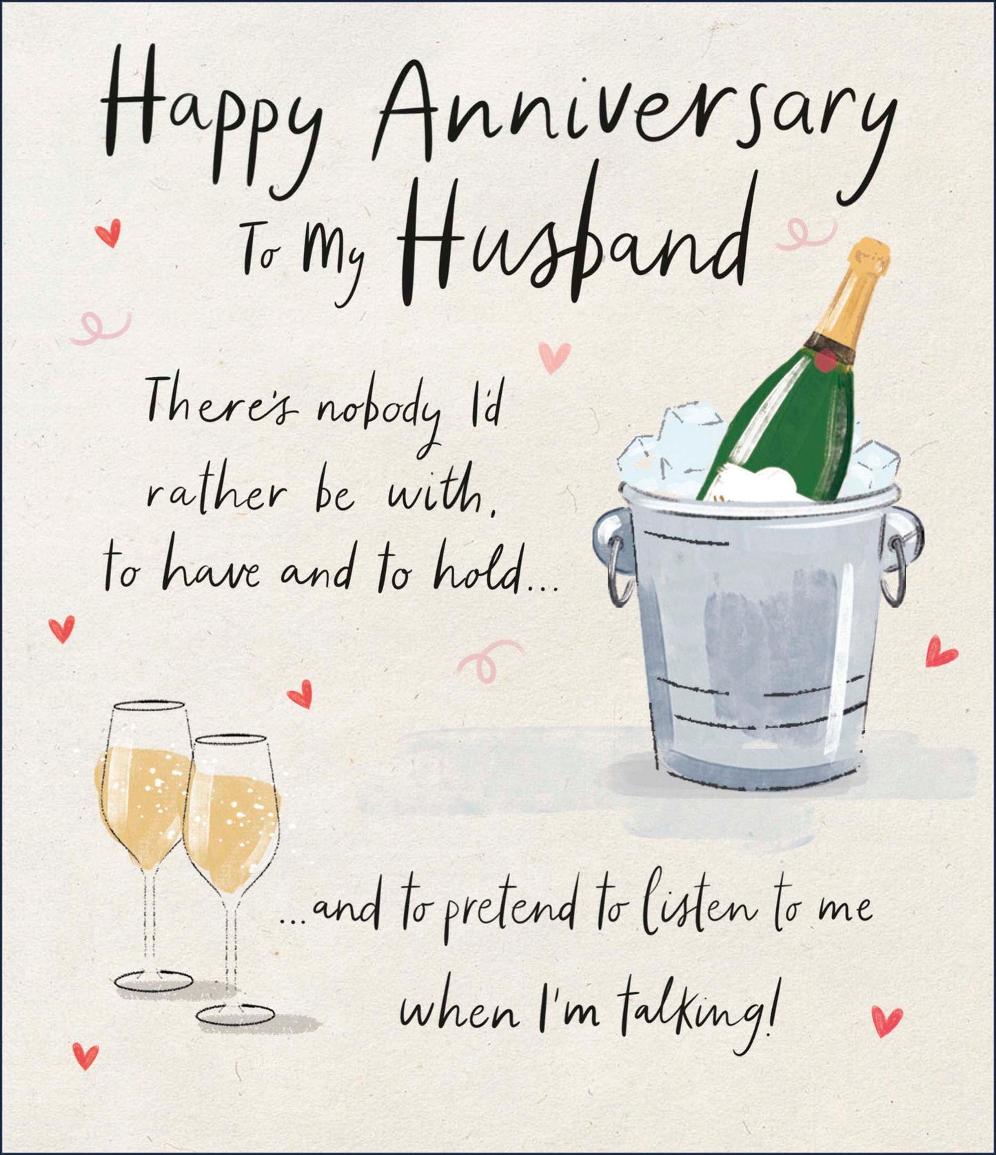 Champagne Husband Anniversary Card