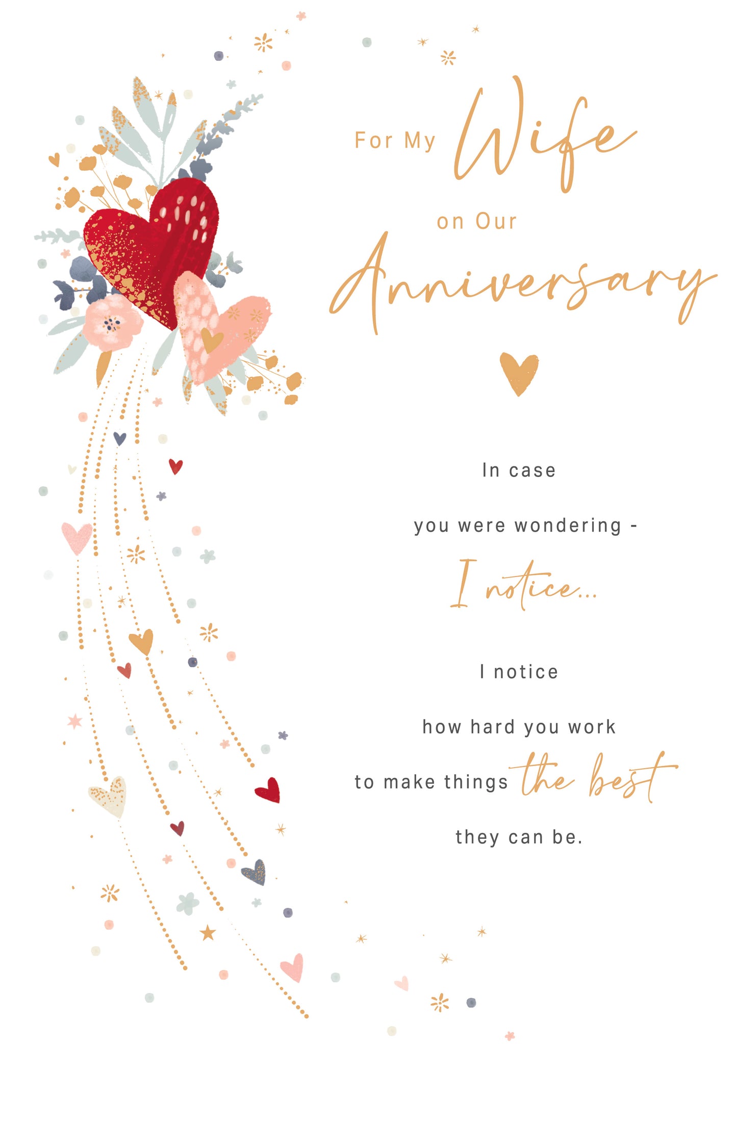 Hearts Wife Anniversary Card