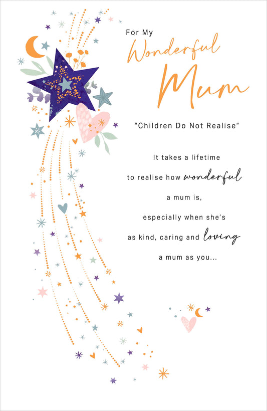 Stars & Hearts Mum Birthday Card