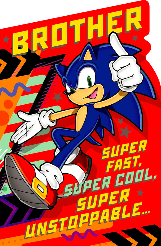 Sonic The Hedgehog Brother Birthday Card