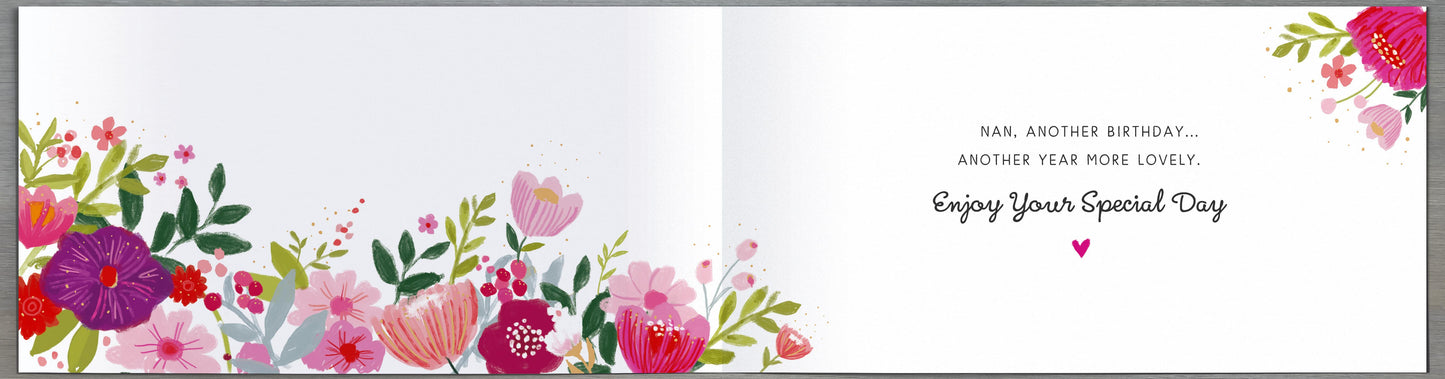Floral Nan Birthday Card