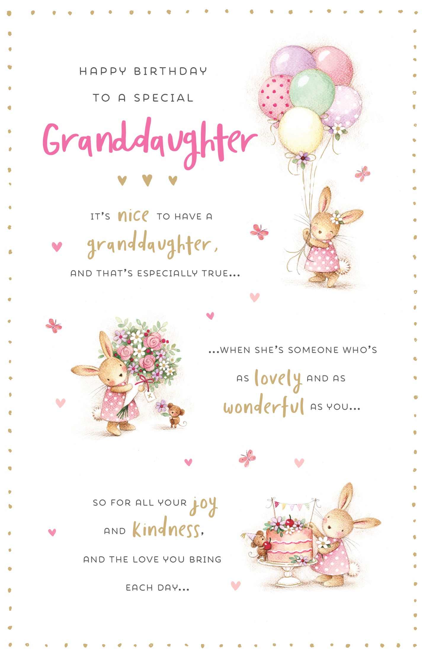 Bunny Granddaughter Birthday Card