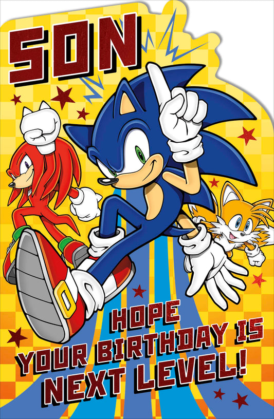 Sonic The Hedgehog Son Birthday Card