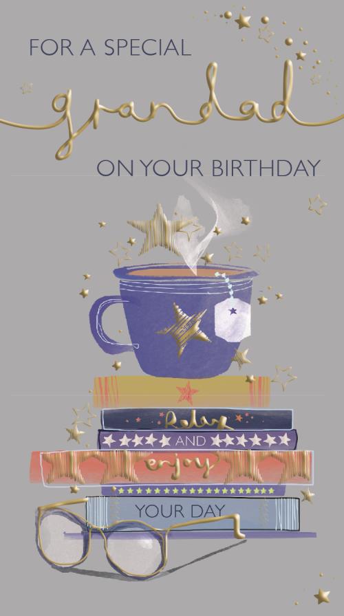 Tea & Book Stack Grandad Birthday