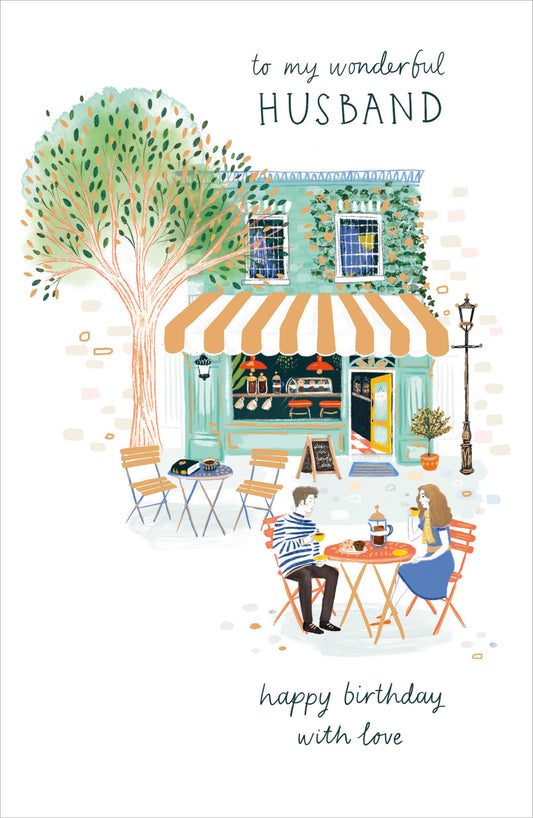 Cafe Husband Birthday Card