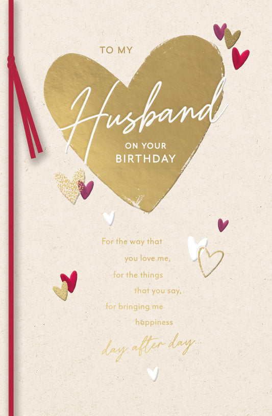 Hearts Husband Birthday Card