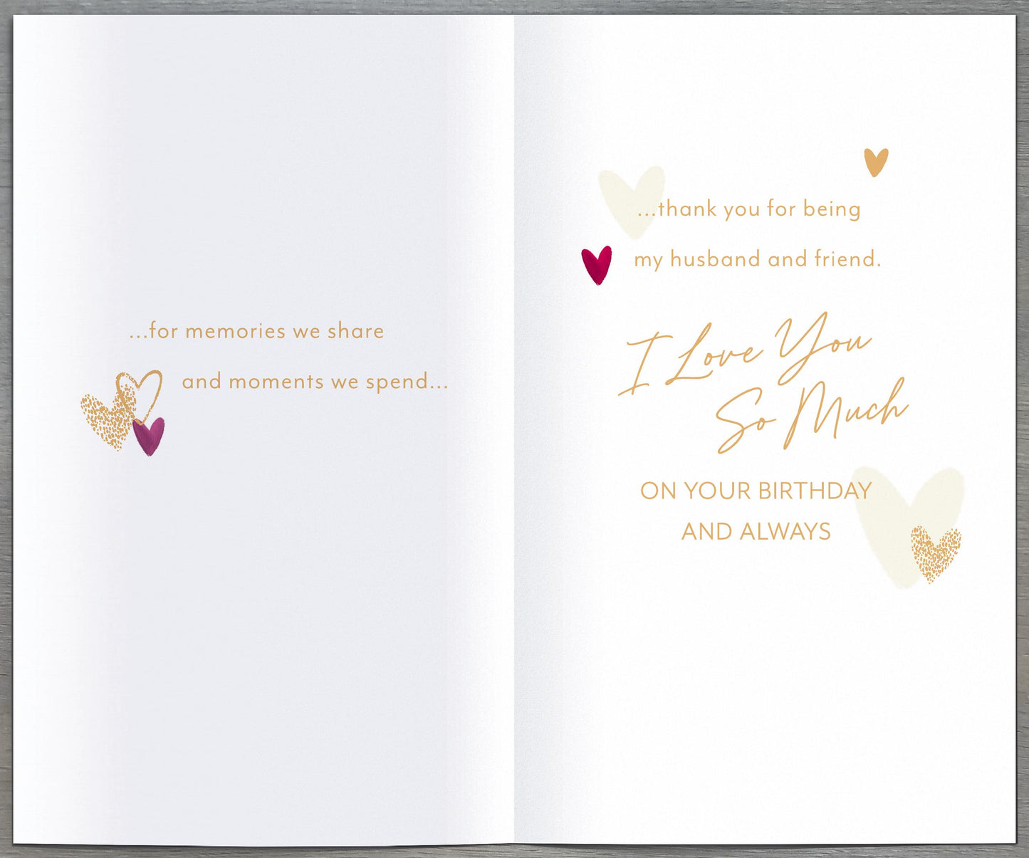 Hearts Husband Birthday Card