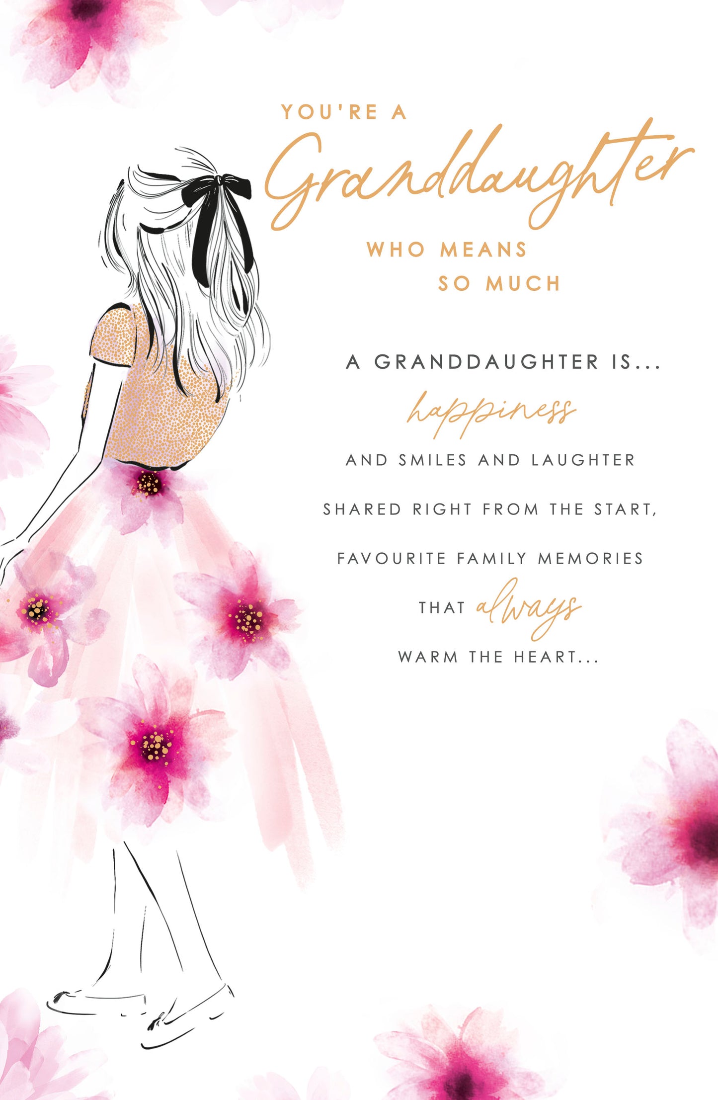 Flower Dress Granddaughter Birthday Card