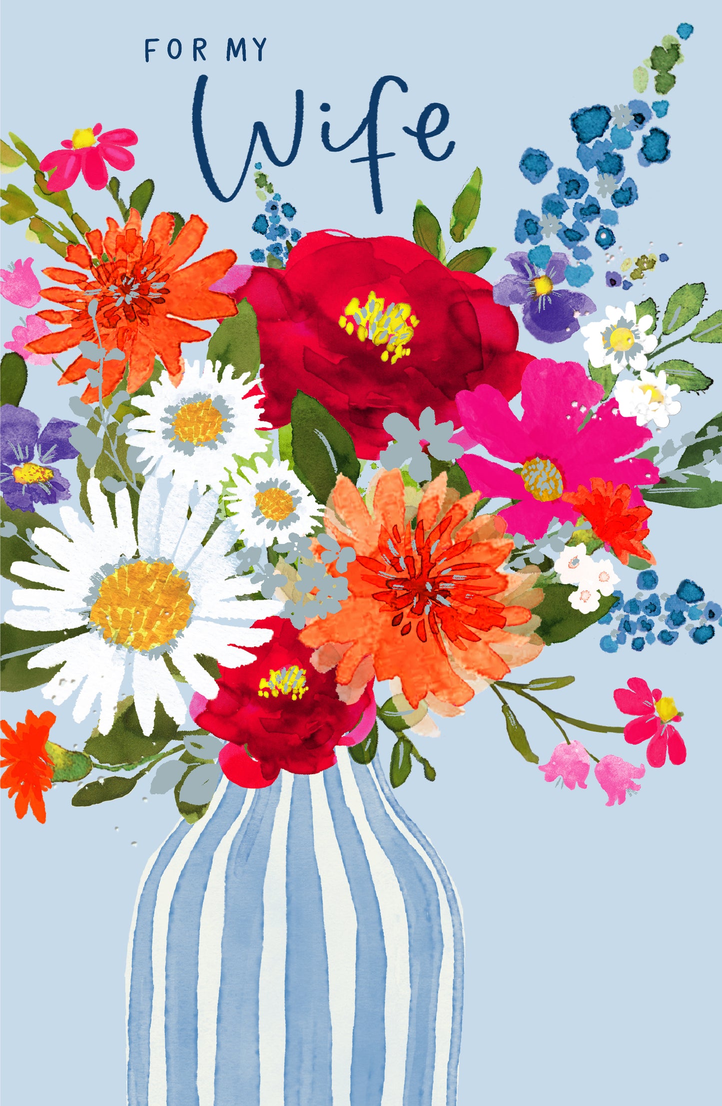Flower Vase Wife Birthday Card