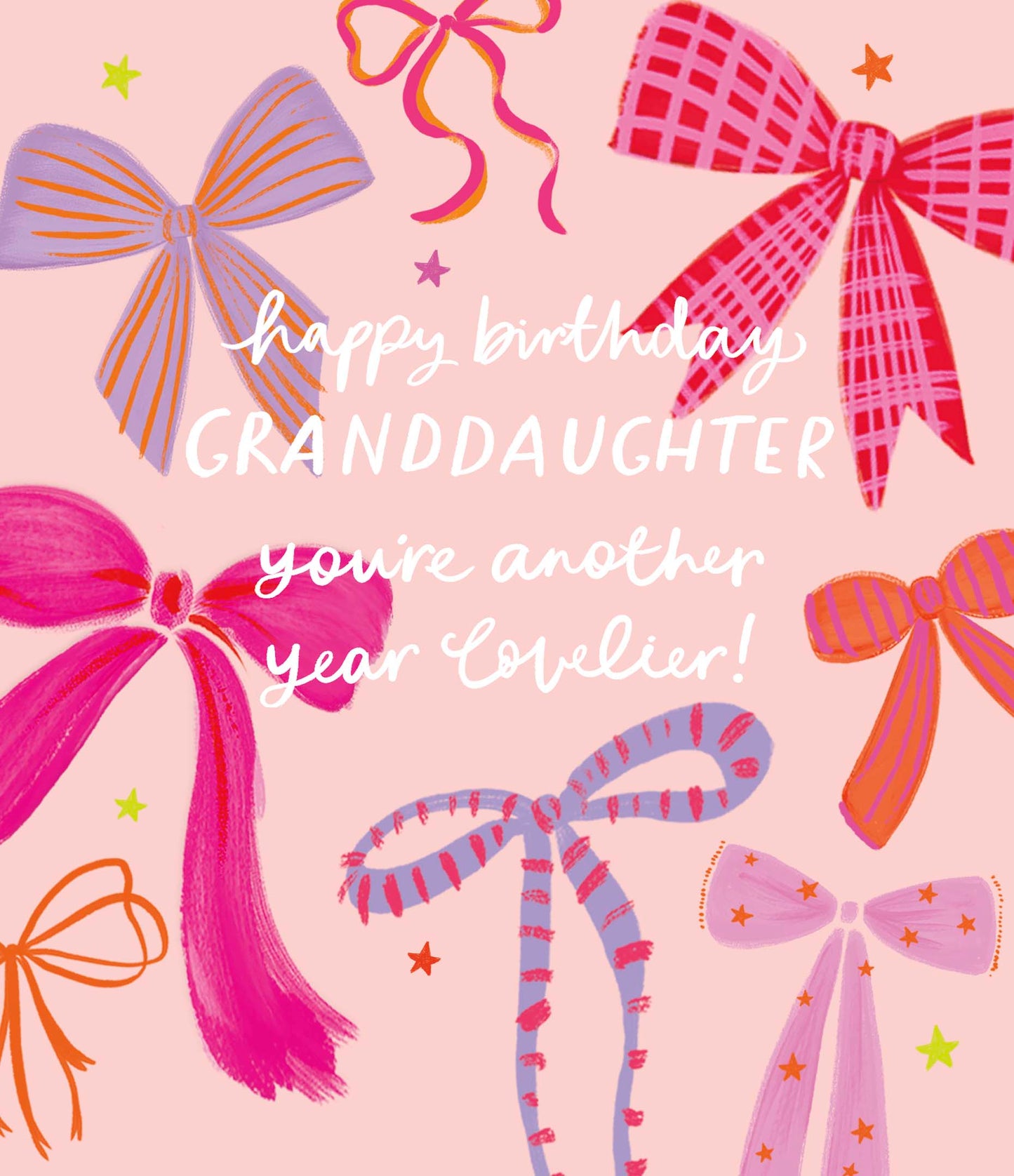 Pink Bows Granddaughter Birthday Card