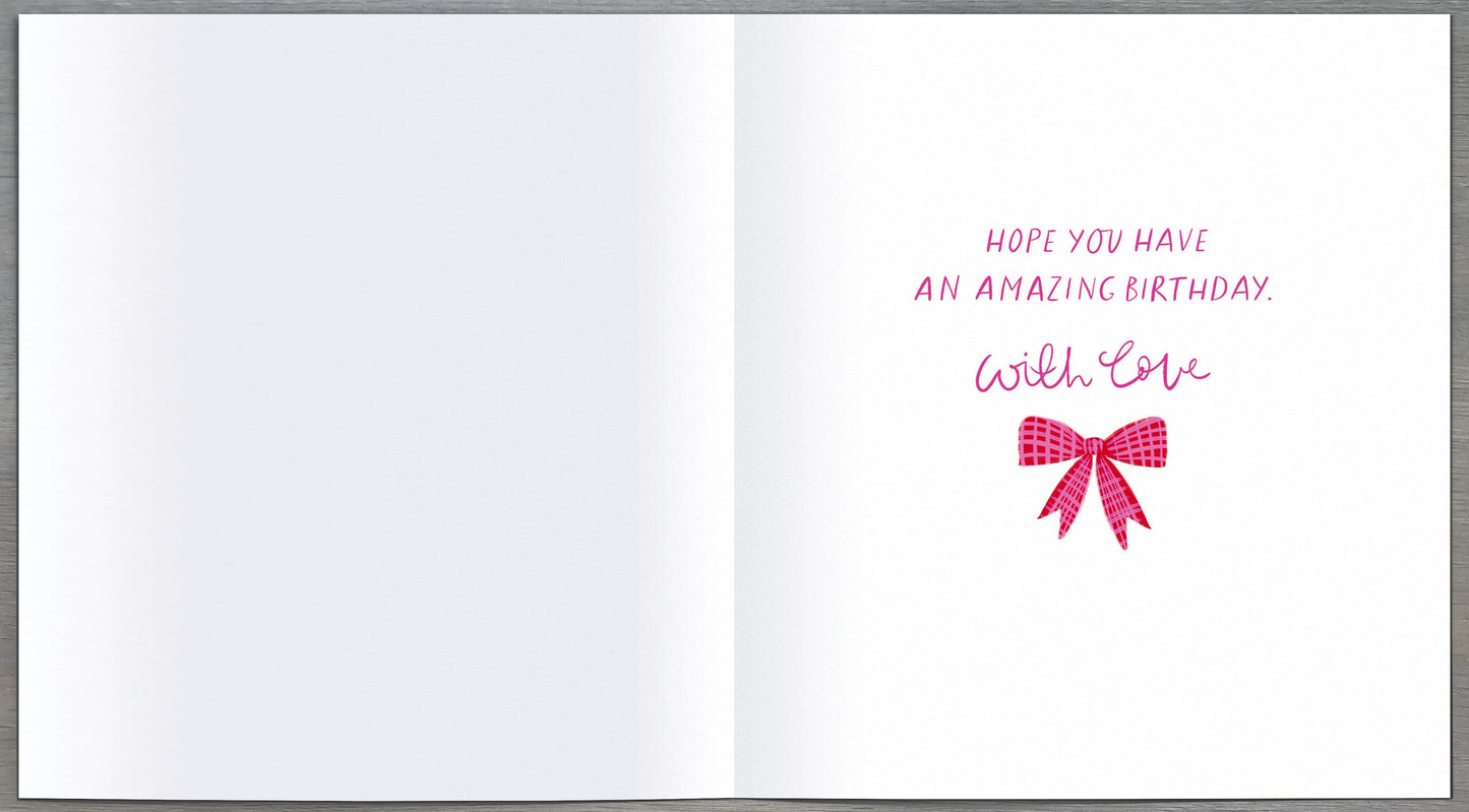 Pink Bows Granddaughter Birthday Card