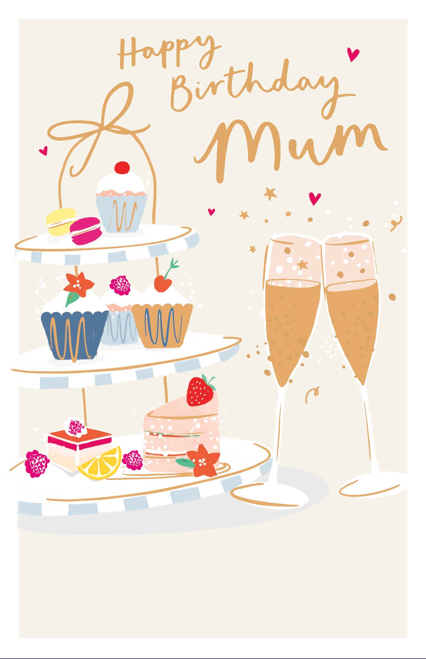 Cake & Drinks Mum Birthday Card