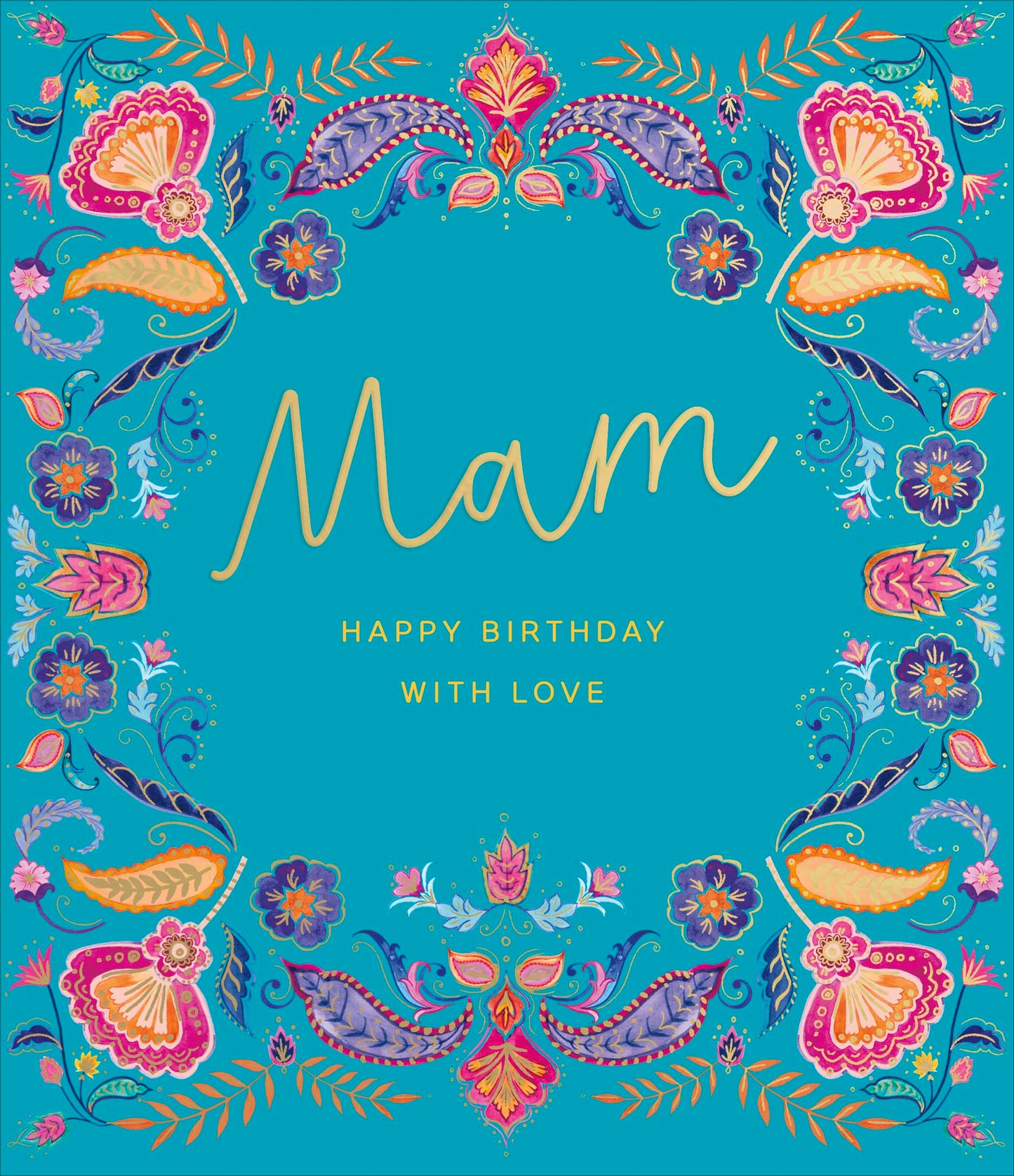 Bright Floral Mam Birthday Card