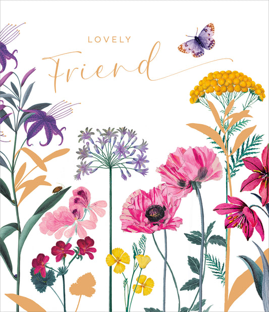 Floral Lovely Friend Birthday Card