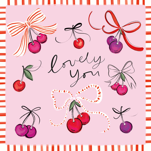 Cherries & Bows Lovely You Card