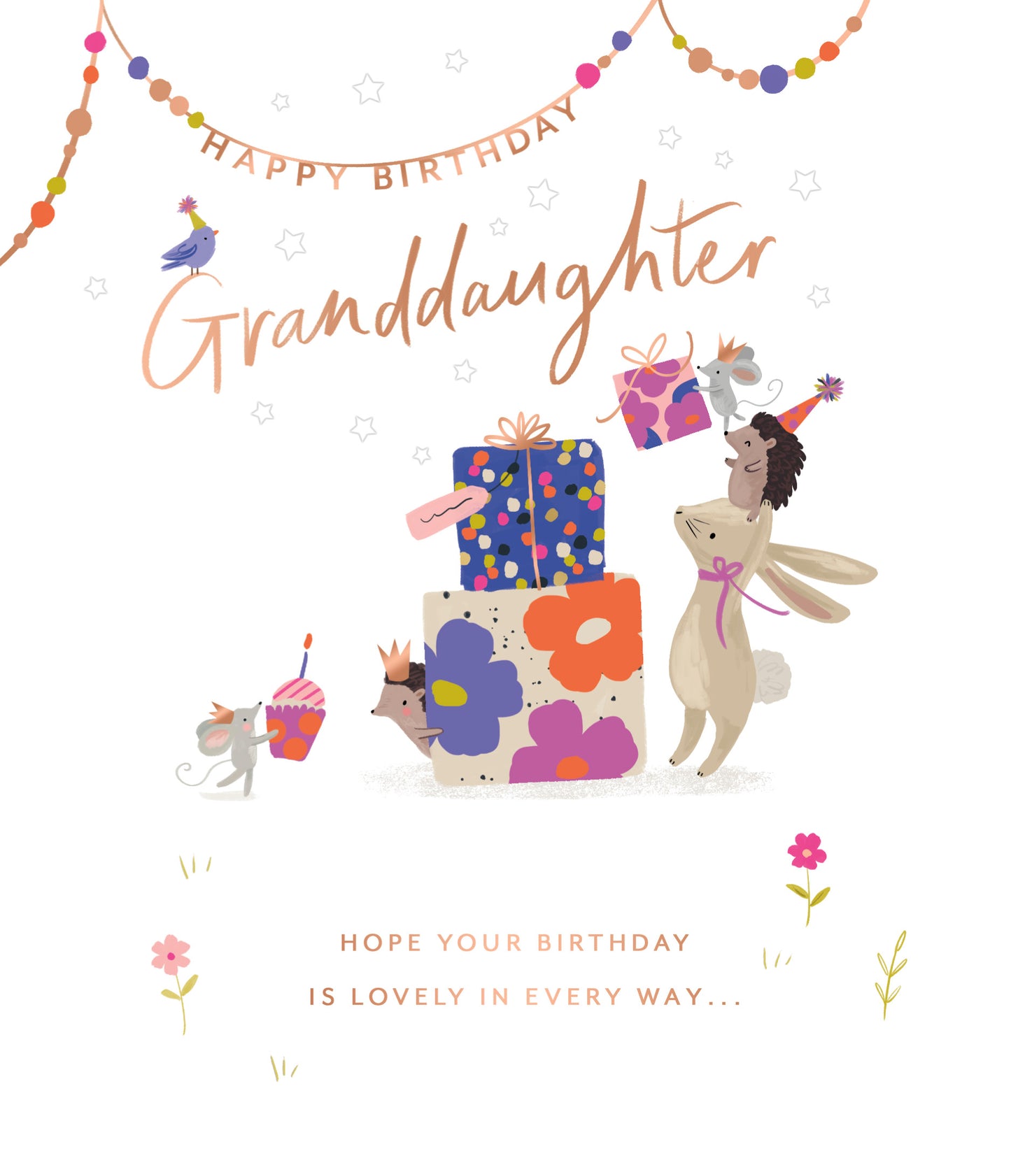 Woodland Animals Granddaughter Birthday Card