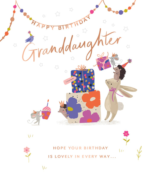 Woodland Animals Granddaughter Birthday Card