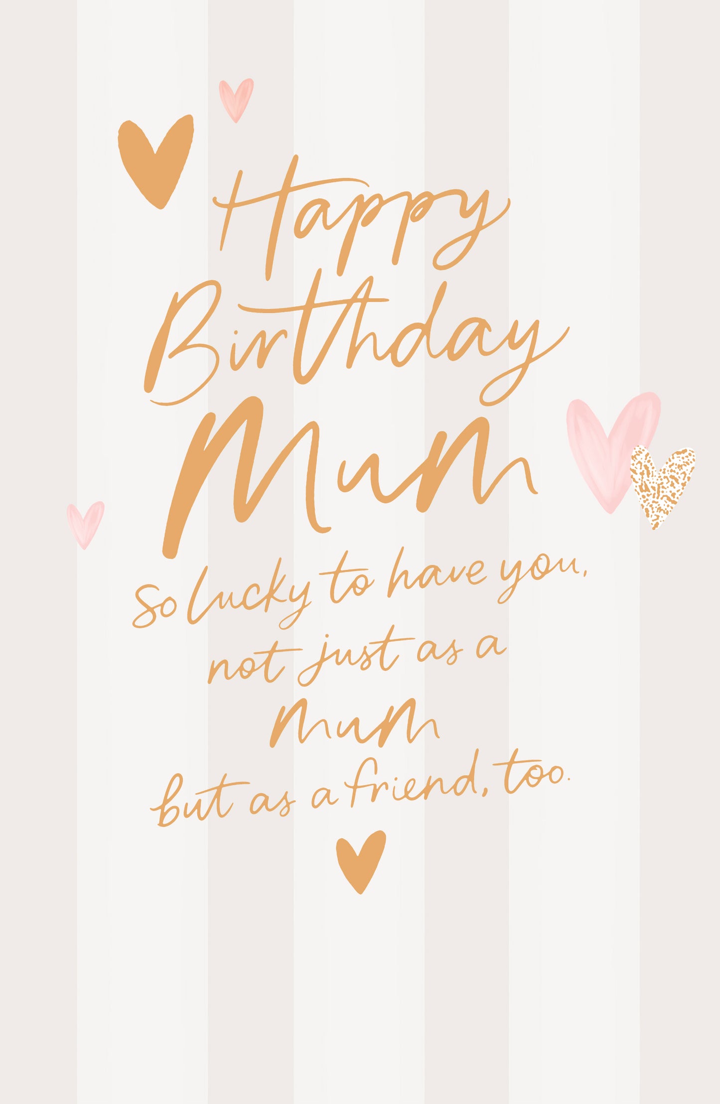 Hearts & Stripes Mum Birthday Card