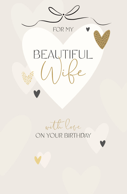 Hearts Wife Birthday Card