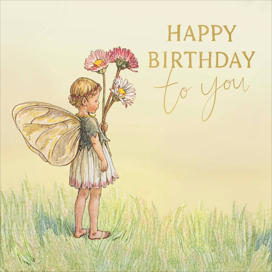 Fairy Holding Flowers Birthday Card