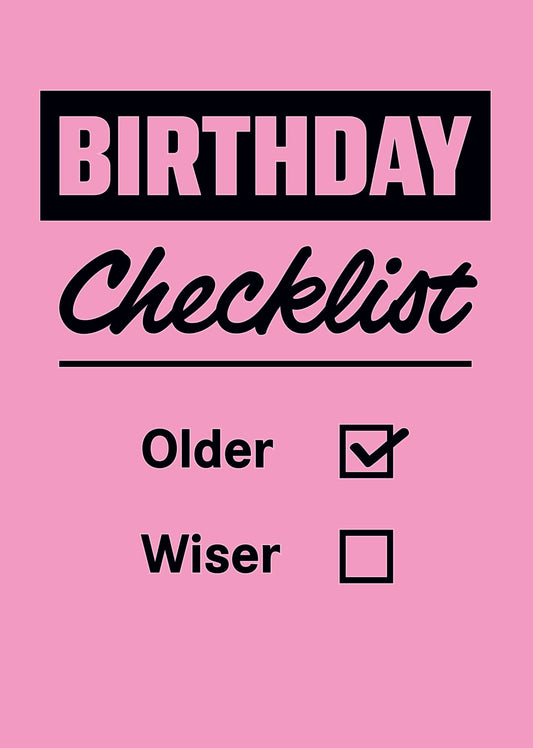 Birthday Checklist Card