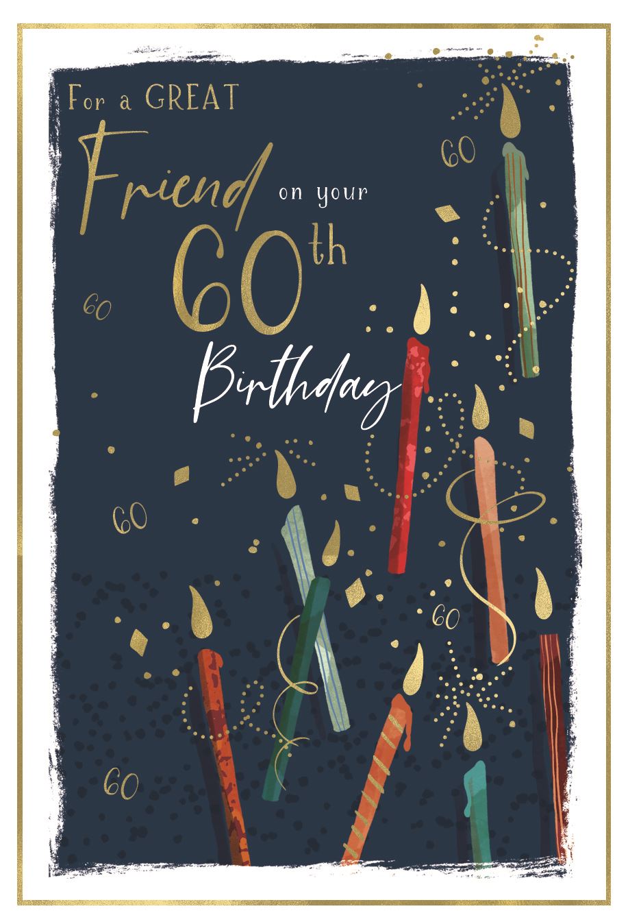 Candles Friend 60th Birthday Card