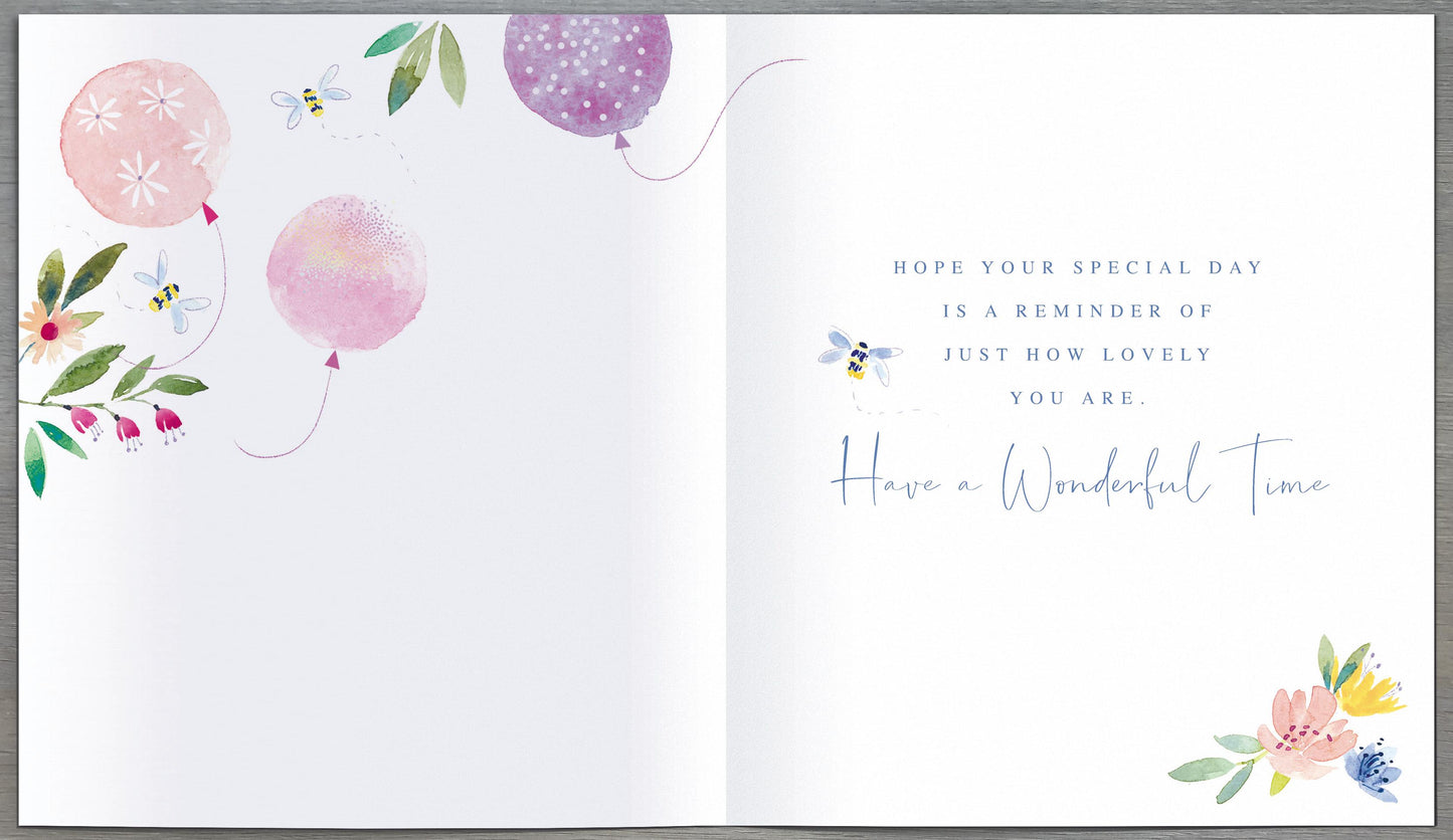 Flowers & Bees Birthday Card