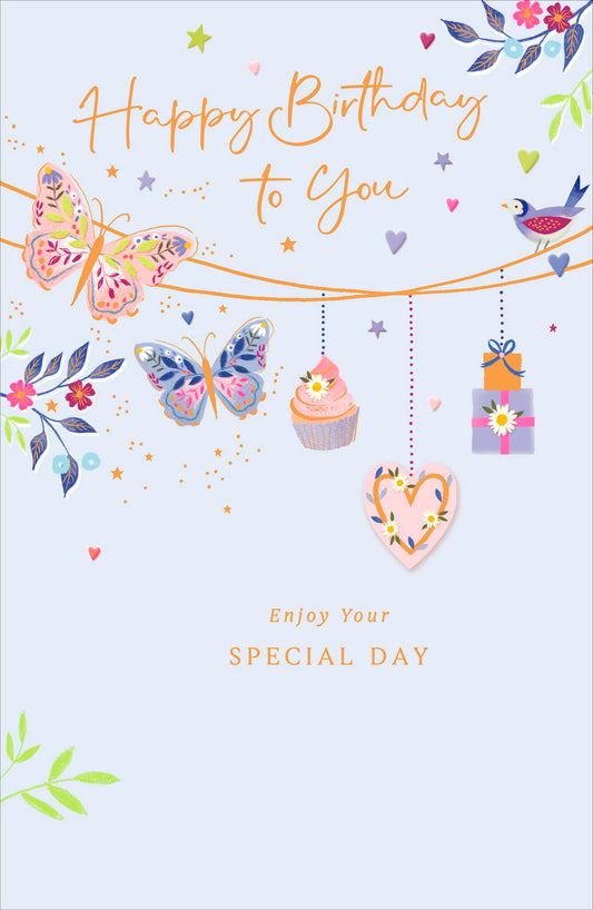 Floral Birthday Bunting Card
