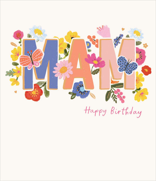 Floral Mam Birthday Card