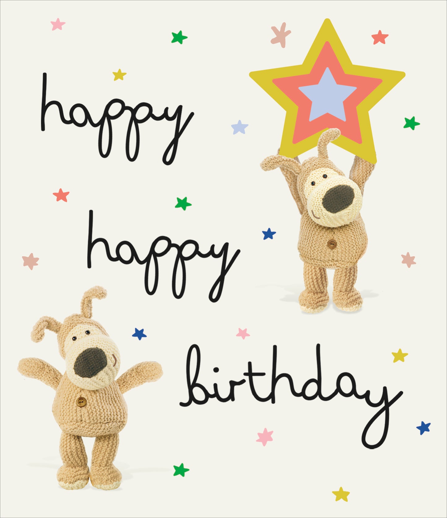 Boofle Star Happy Happy Birthday Card
