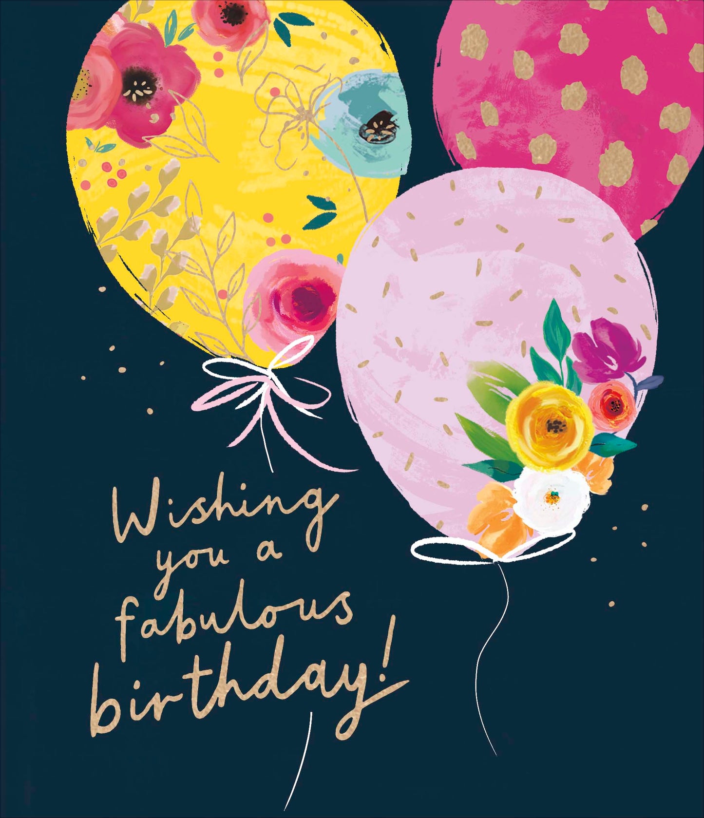 Floral Balloons Birthday Card