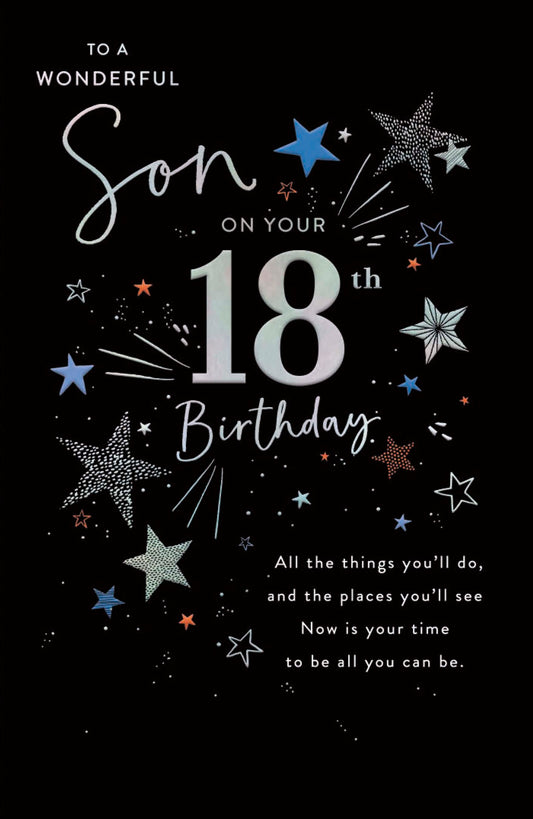 Stars Son 18th Birthday Card