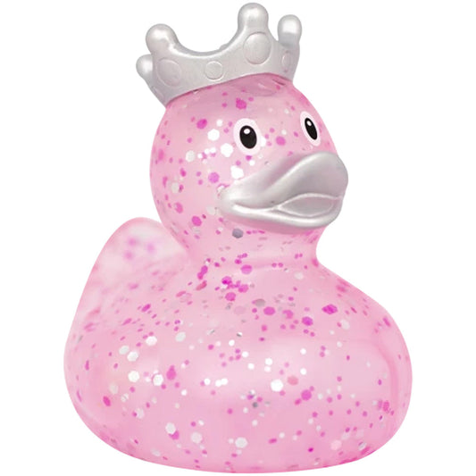 Glitter Duck with crown, pink