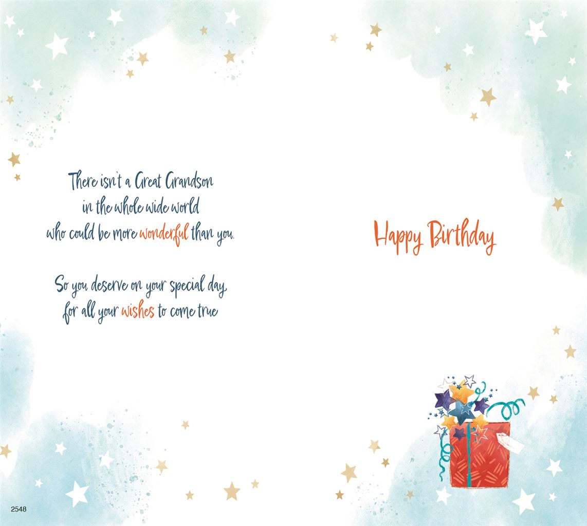 Present & Confetti Great Grandson Birthday Card
