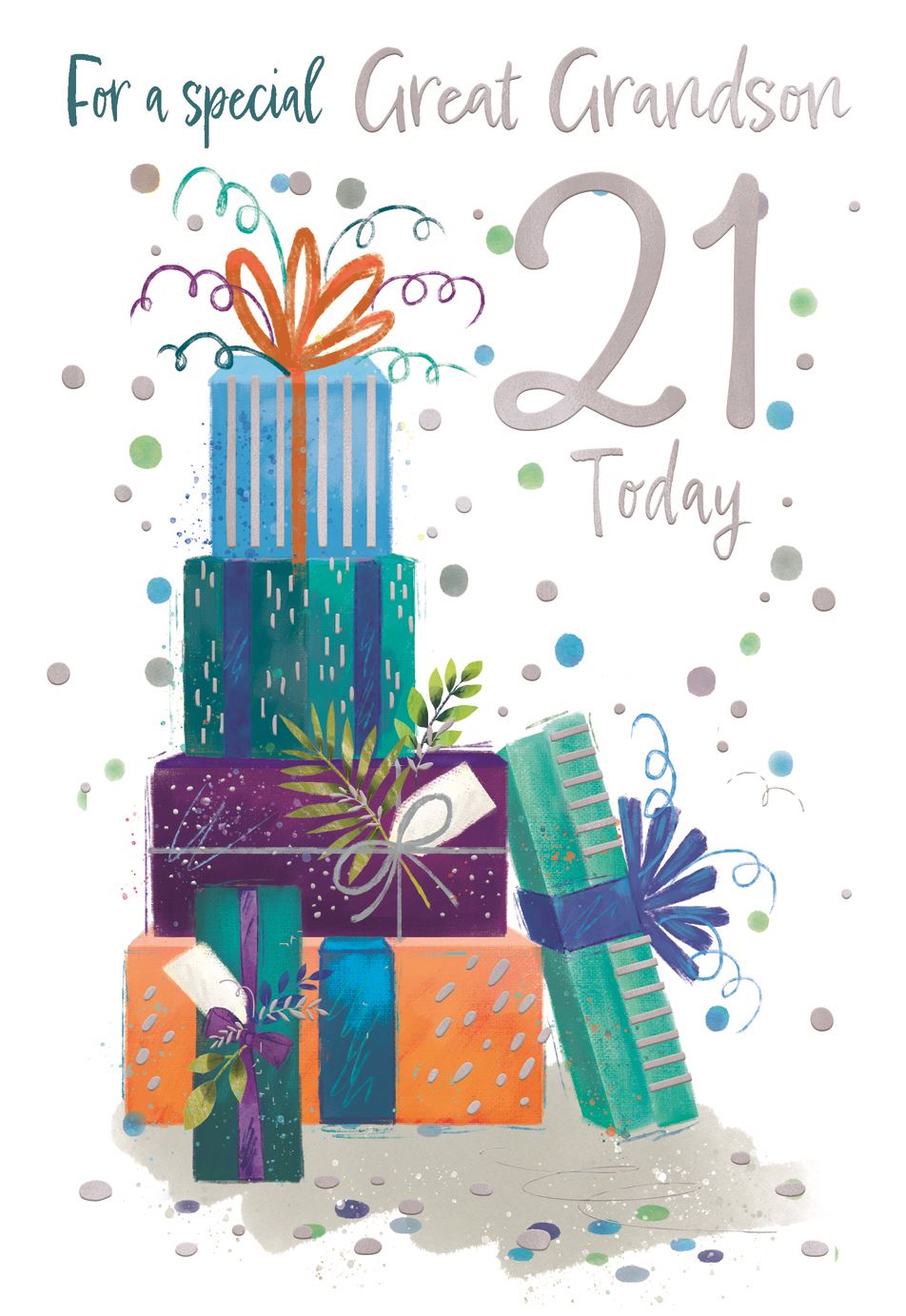 Presents Great Grandson 21st Birthday Card