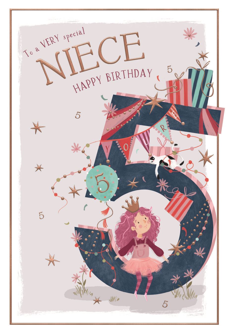 Princess Niece 5th Birthday Card