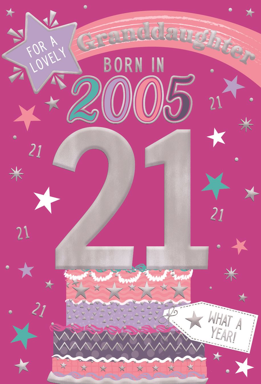 Granddaughter Born In 2005 - Age 21 Birthday Card