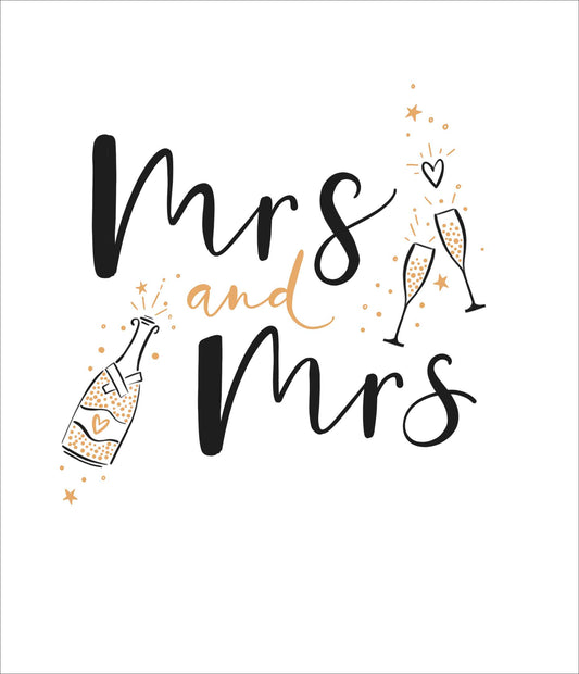 Champagne Mrs & Mrs Weddiny Day Card