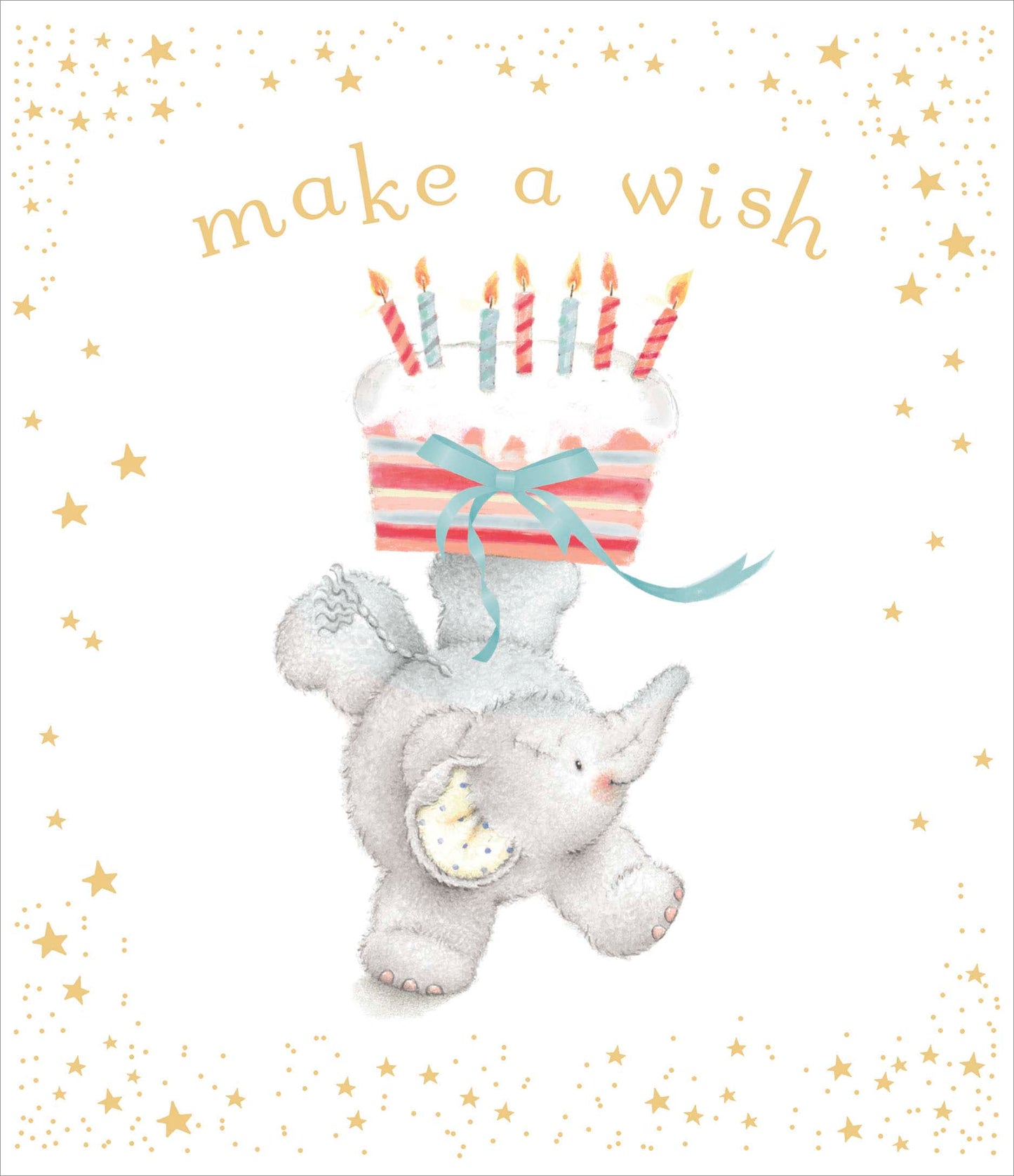 Elephant With Cake Make A Wish Birthday Card
