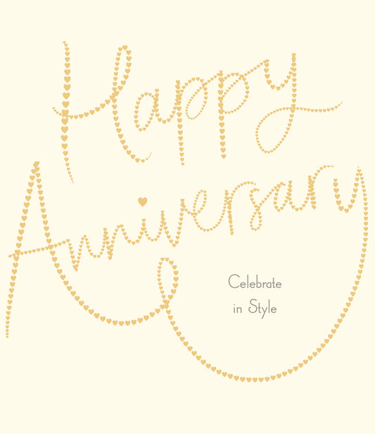 Gold Happy Anniversary Card