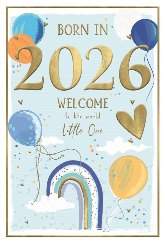 Baby Boy Born In 2026 Card