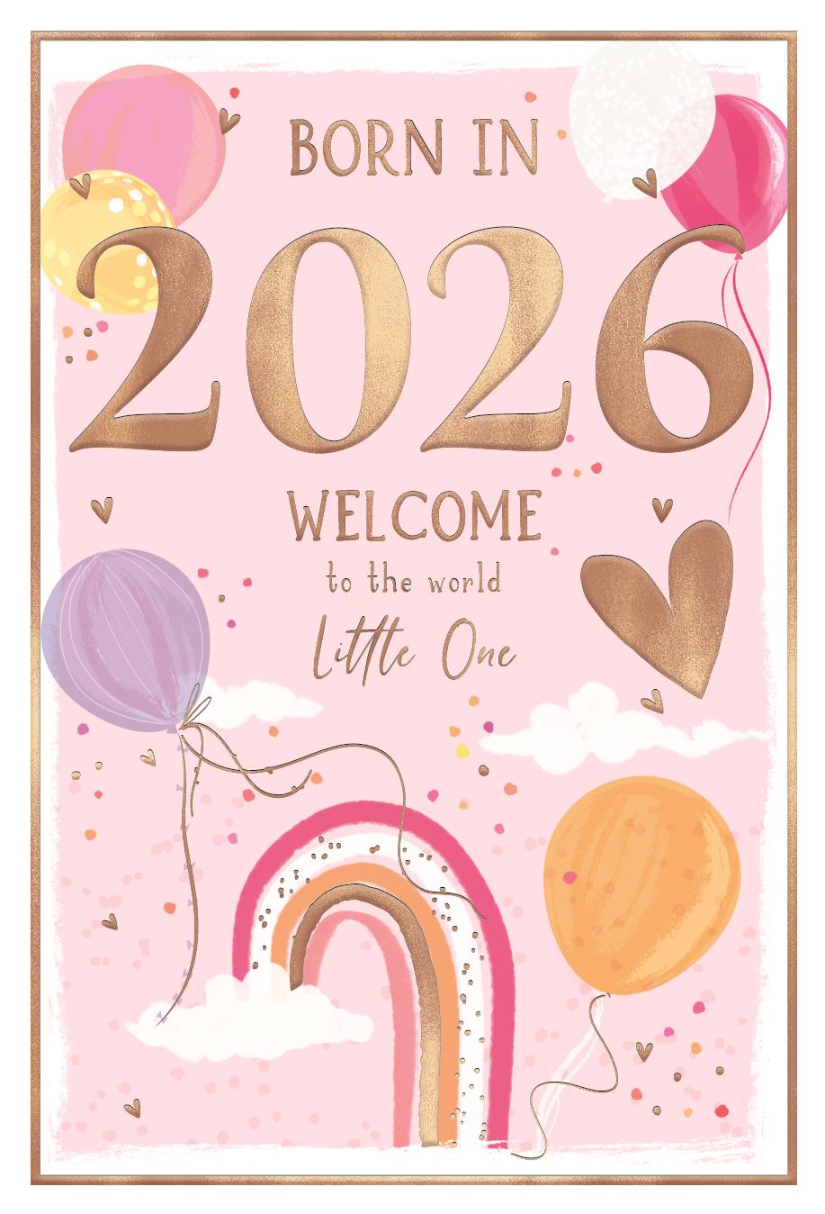 Baby Girl Born In 2026 Card