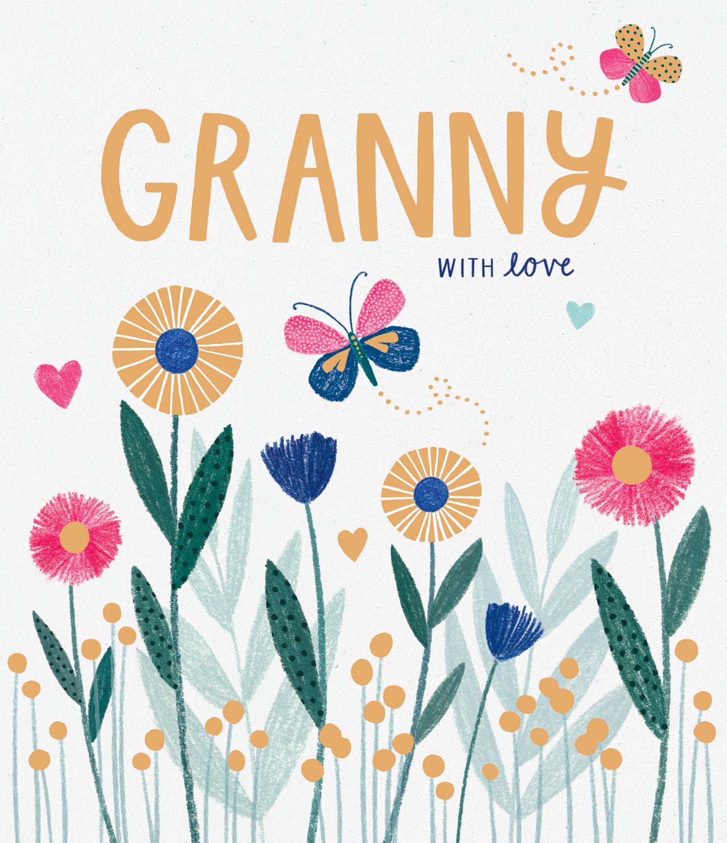 Flowers & Butterflies Granny Birthday Card