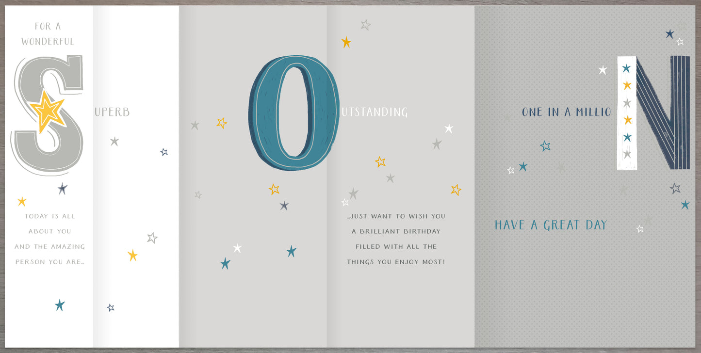 One In A Million Son Birthday Card