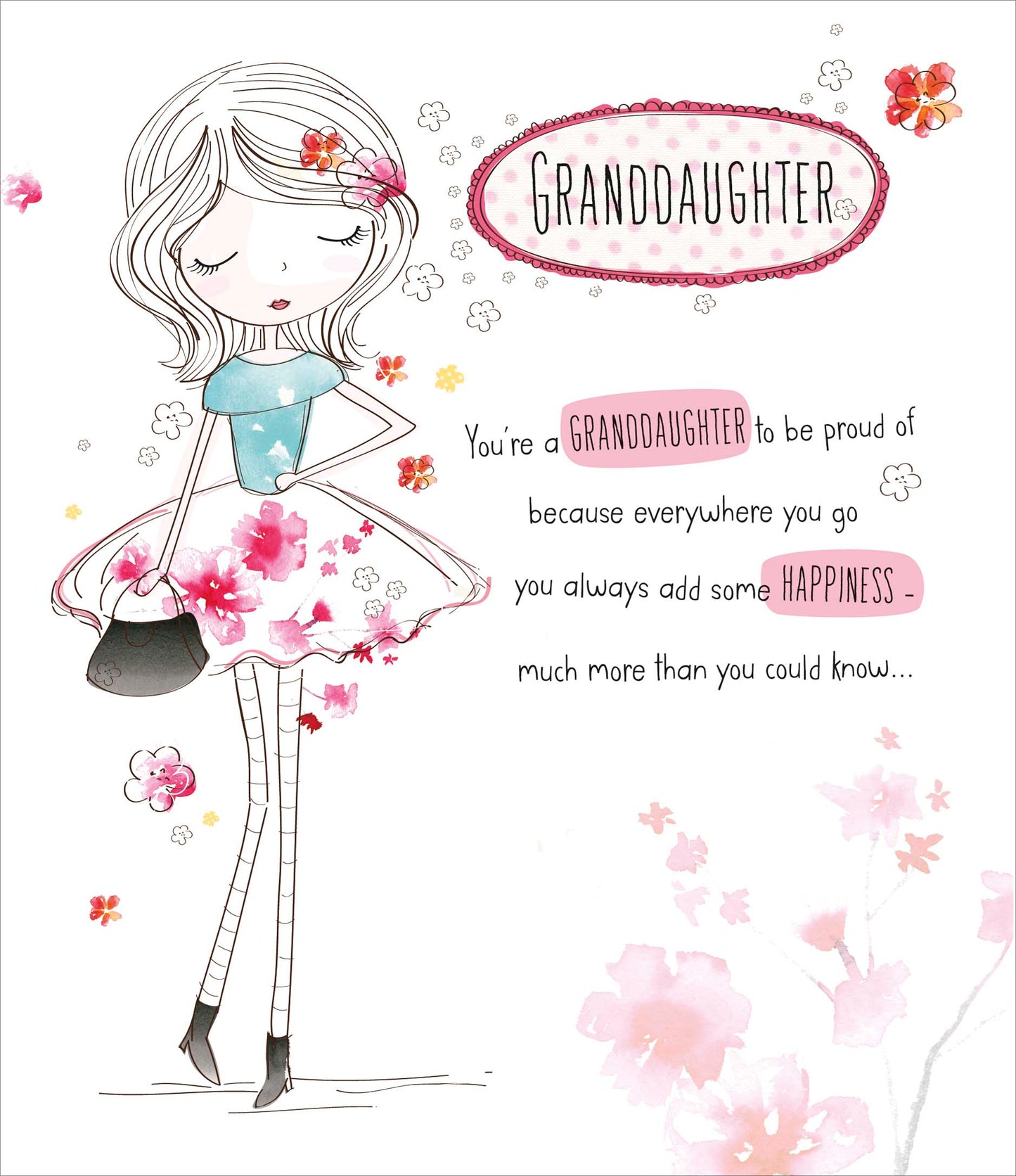 Flower Girl Granddaughter Birthday Card