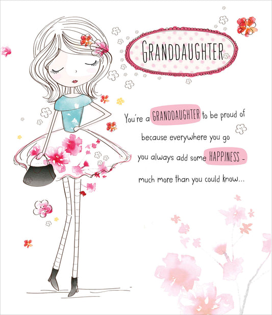 Flower Girl Granddaughter Birthday Card