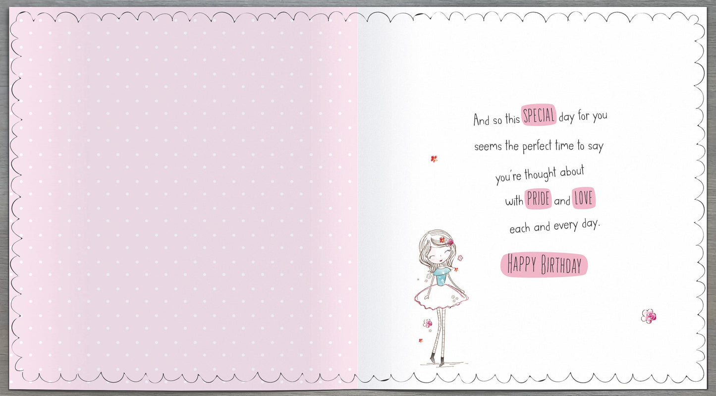 Flower Girl Granddaughter Birthday Card